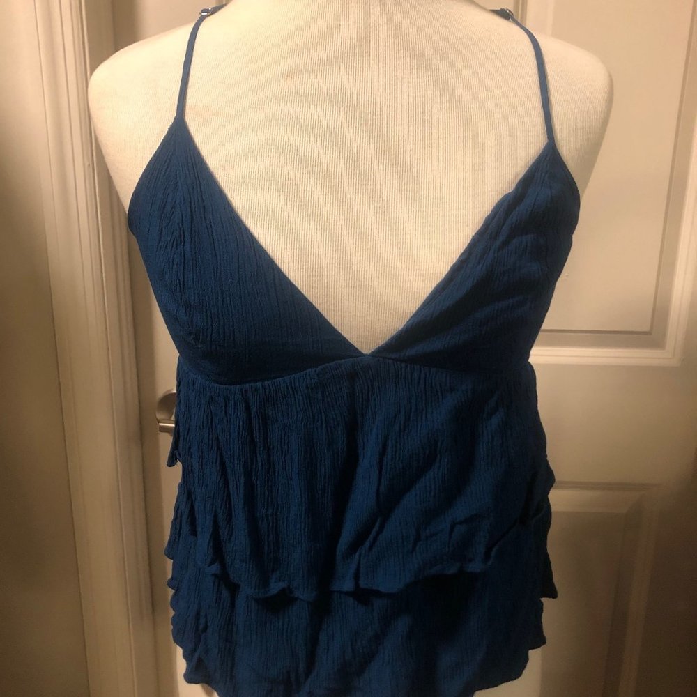 Guess Blue Tiered Tank Top